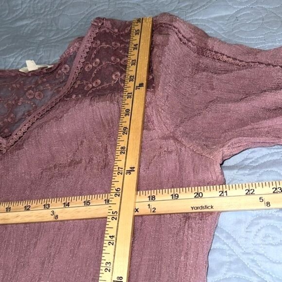 Indigo Rose Womens Lace Detail Tunic Dress 2X Mauve Polyester/Rayon Blend Machin - Picture 9 of 10